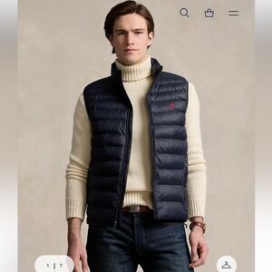 Polo Ralph Lauren Performance Men Packable Puffer Navy Blue Vest Size XXL NWT